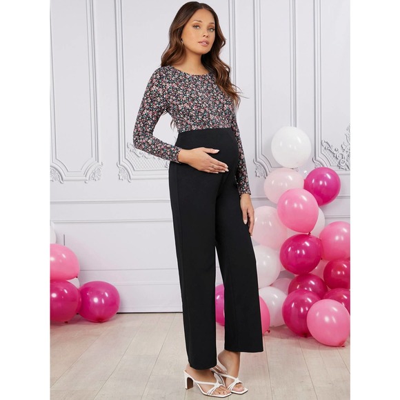 Maternity High Waist Straight Leg dress Pants black - Picture 5 of 6